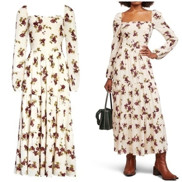 💋Reformation Kelly square neck midi dress. Size 6 - Picture 4 of 12